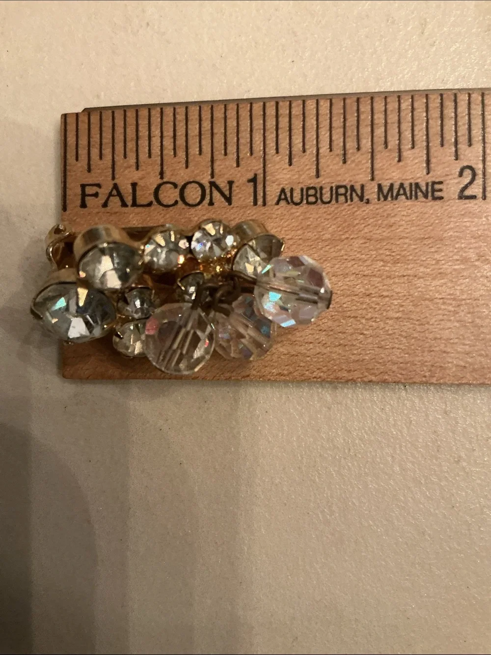 VTG Juliana AB Crystal Rhinestone Cha Cha Leaf Brooch Clip Earring Set Verified